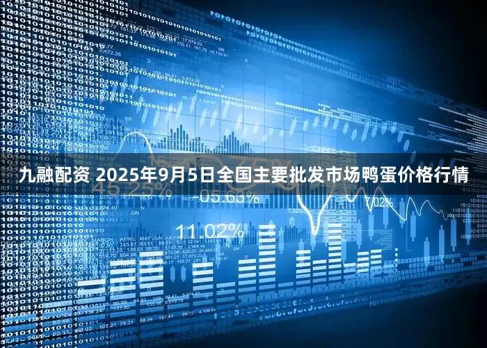 九融配资 2025年9月5日全国主要批发市场鸭蛋价格行情